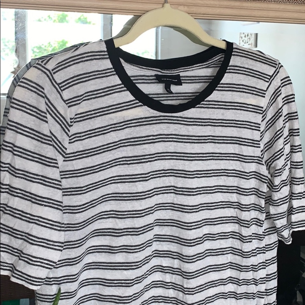 Black and white striped tee